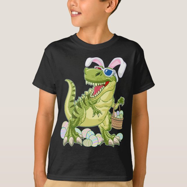 T Rex Boys Easter Shirt Dinosaur Hero Geschenk (Vorderseite)