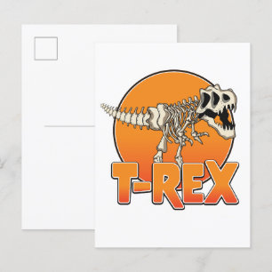 T-REX-Cartoon-Logo Einladungspostkarte