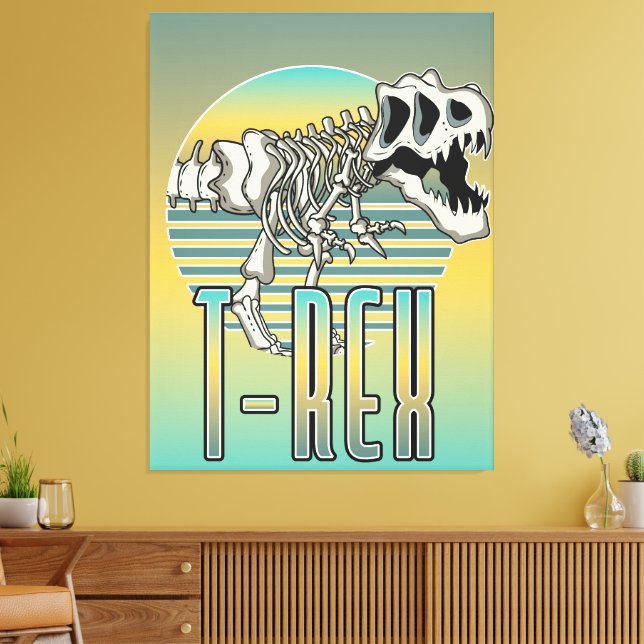 T-REX-Cartoon-Logo Leinwanddruck (Insitu (Wohnzimmer))