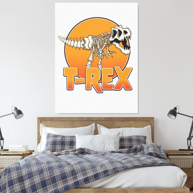 T-REX-Cartoon-Logo Leinwanddruck (Insitu (Schlafzimmer))