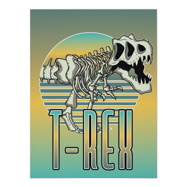 T-REX-Cartoon-Logo Poster (Vorderseite)