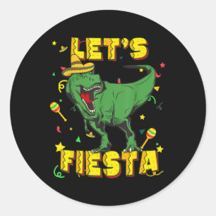 T Rex Cinco De Mayo Shirt Tyrannosaurus Dinosaur L Runder Aufkleber
