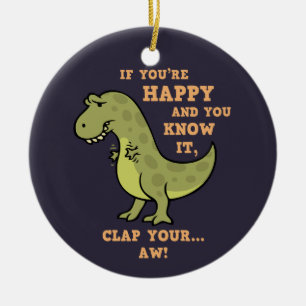 T-Rex Clap II Keramik Ornament