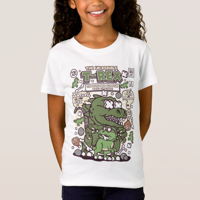 T-Rex Comic Style Kids T - Shirt (Vorderseite)