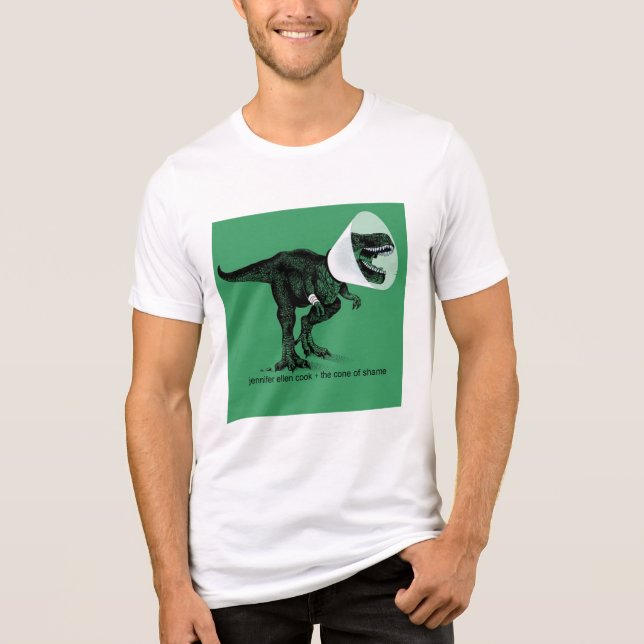 T Rex Cone of Shame    Jennifer ellen Cook Tri-Blend Shirt (Vorderseite)