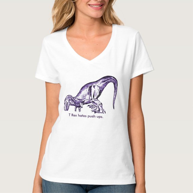 T Rex, den Hasse drücken, Ups T-Shirt (Vorderseite)