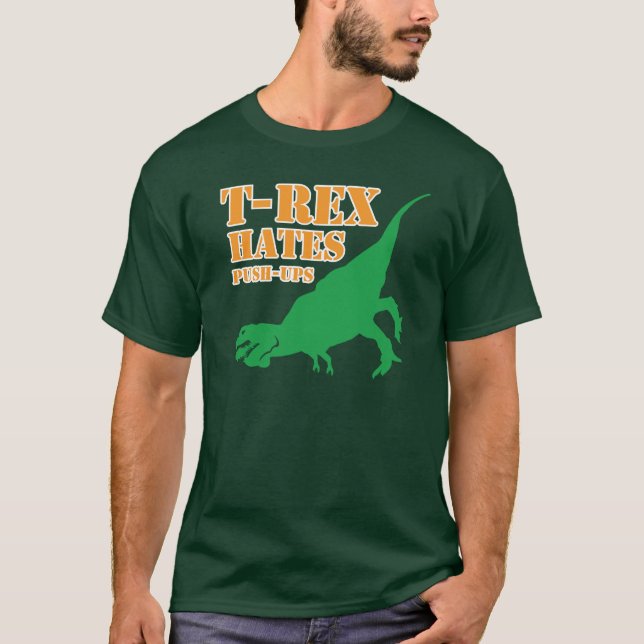 T-Rex, den Hasse drücken, Ups T-Shirt (Vorderseite)