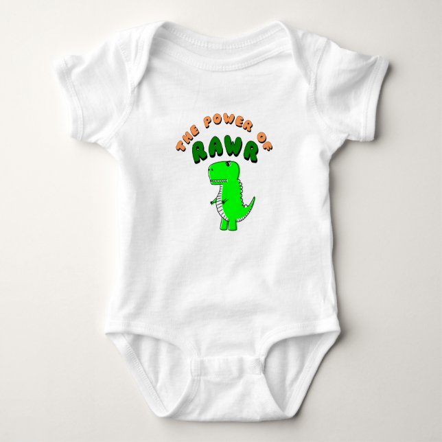 T-Rex des Powers von RAWR Baby Strampler (Vorderseite)