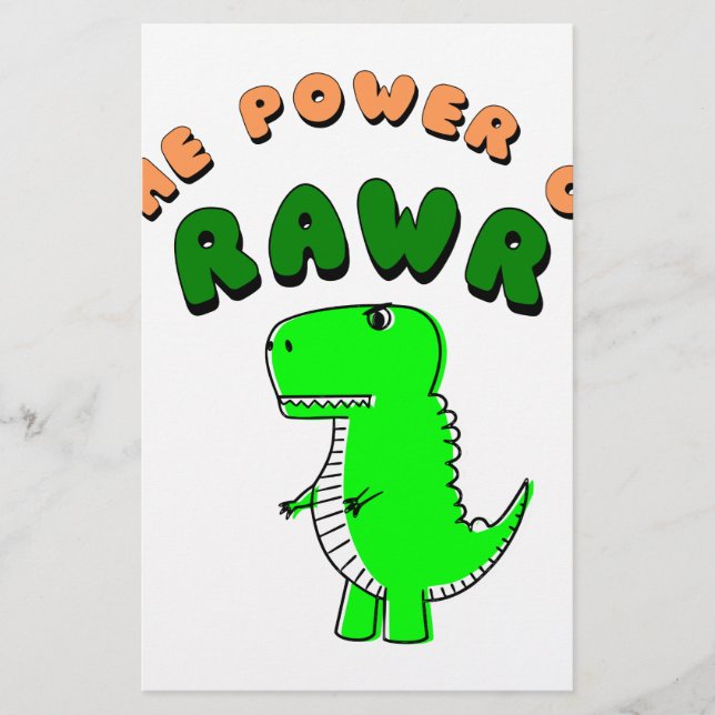 T-Rex des Powers von RAWR Briefpapier (Vorderseite)