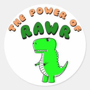 T-Rex des Powers von RAWR Runder Aufkleber