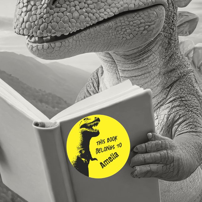 T-Rex Dieses Buch gehört Runder Aufkleber (Von Creator hochgeladen)