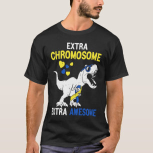 T Rex Dinausor Down Syndrom Extrachromosomenextrak T-Shirt