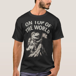 T-Rex-Dino-Abenteuer-Grafik zum Bergsteigen T-Shirt