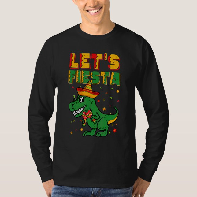 T Rex Dino Cinco De Mayo Let's Fiesta Mexico Boy K T-Shirt (Vorderseite)
