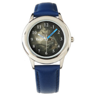 T Rex Dino Dinosaurier Personalisierter Name Kids  Armbanduhr