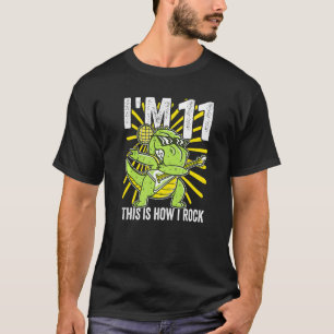 T Rex Dino Ich bin 11 So rock ich 11 Dinosaurier T-Shirt