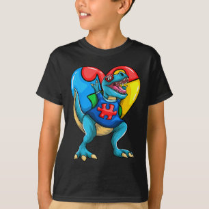 T Rex Dinosaur Autismus Bewusstsein Jungen Mädchen T-Shirt