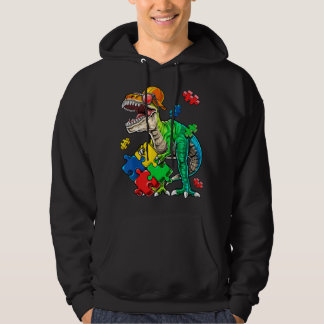 T Rex Dinosaur Autismus-Bewusstseins-Puzzleteil fü Hoodie