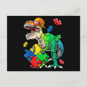 T Rex Dinosaur Autismus Sensibilisierung Puzzle Pi Postkarte
