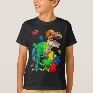 T Rex Dinosaur Autismus Sensibilisierung Puzzle Pi T-Shirt