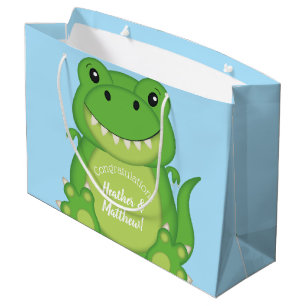 T-Rex Dinosaur Baby Dusche Blue Große Geschenktüte