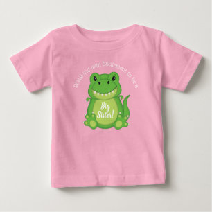 T-Rex Dinosaur Babydusche Pink Baby T-shirt