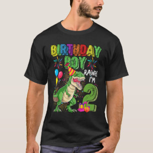 T Rex Dinosaur Birthday Boy Rawr Im 2 Jahr alt 2 T-Shirt