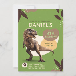 T-Rex Dinosaur Birthday Party Einladung