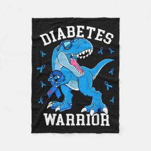 T-Rex Dinosaur Blaues Band Typ-1-Diabetes Fleecedecke