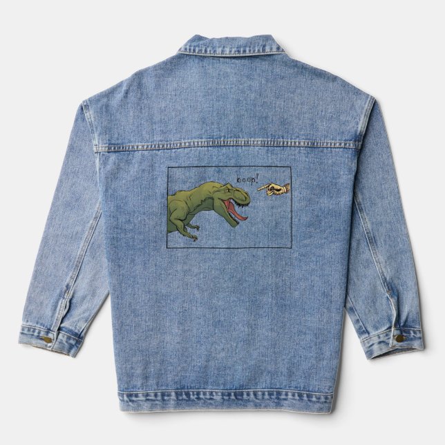 T-Rex Dinosaur Boop Männerpulli Jeansjacke (Rückseite)