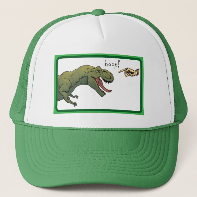 T-Rex Dinosaur Boop Tyrannosaurus Baseball Green Truckerkappe (Vorderseite)