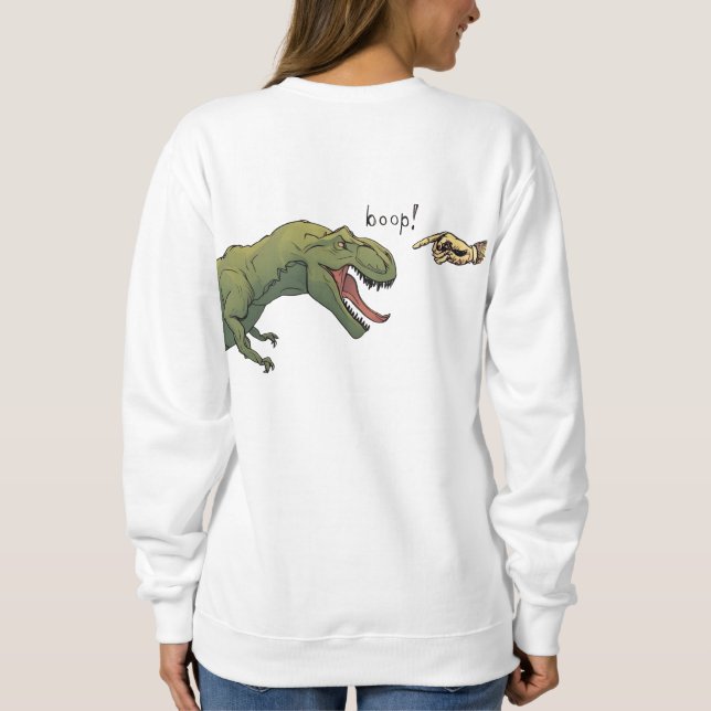 T-Rex Dinosaur Boop Tyrannosaurus womens Sweatshirt (Rückseite)