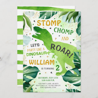T Rex Dinosaur Boy Birthday Einladung