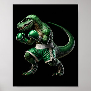 T-Rex-Dinosaur, der Boxen macht, Boxer, Martial Ar Poster