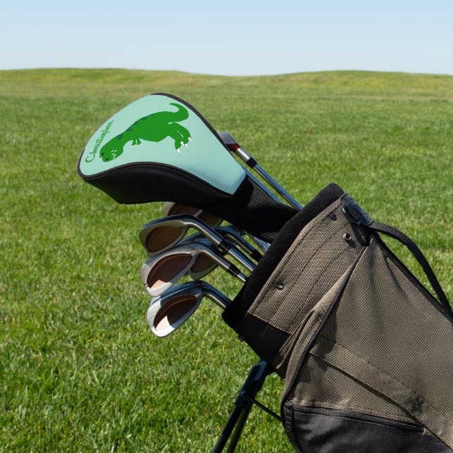 T Rex Dinosaur Design Golf Headcover (In SItu)
