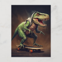 T-Rex Dinosaur fährt Skateboard Geburtstagsfeier