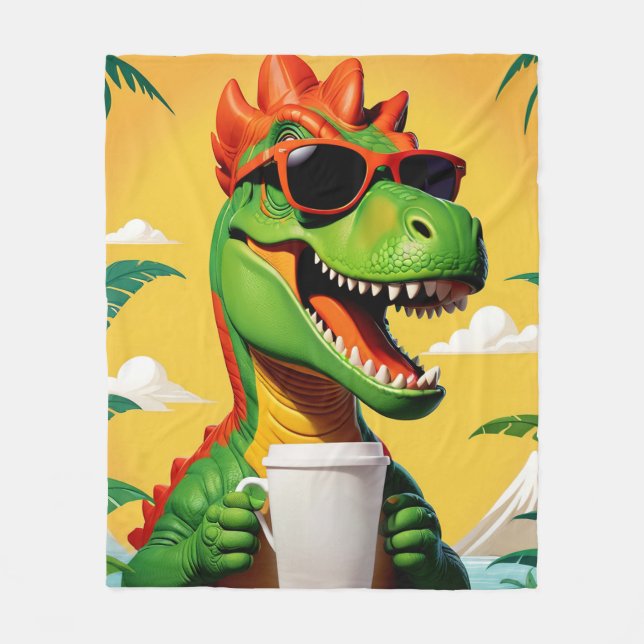 T-Rex Dinosaur Funny Fleecedecke (Vorderseite)