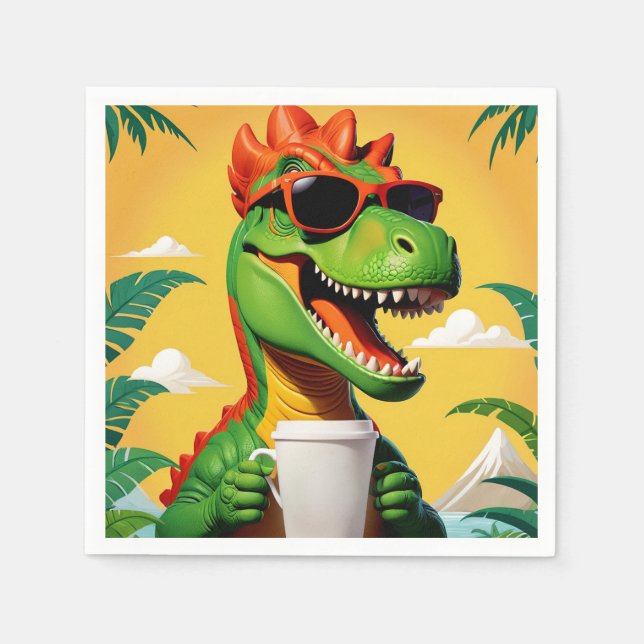 T-Rex Dinosaur Funny Serviette (Vorderseite)