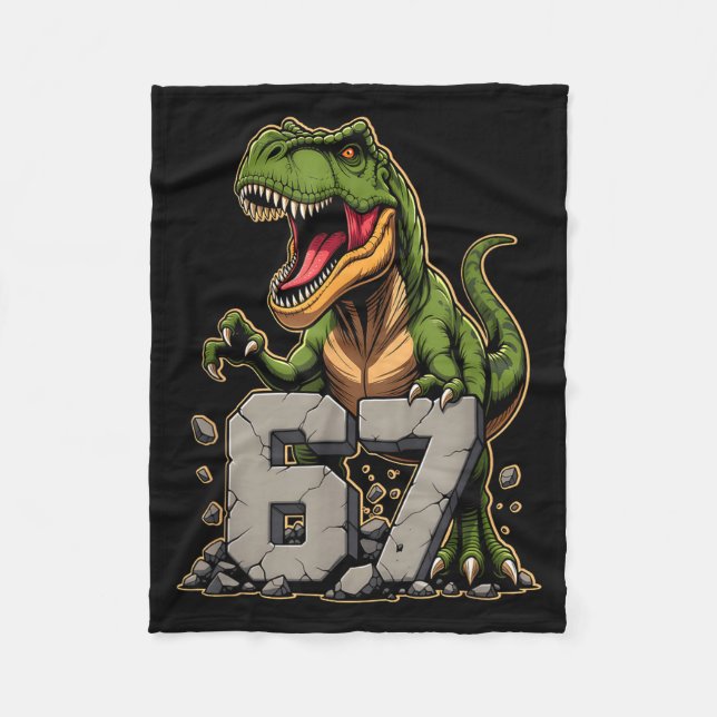 T-rex Dinosaur Funny Six Seven Meme Cool Tyrannosa Fleecedecke (Vorderseite)