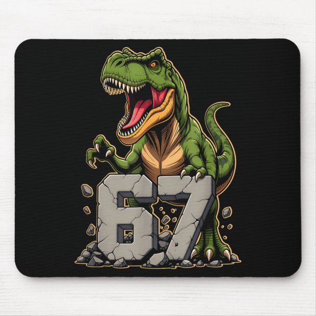 T-rex Dinosaur Funny Six Seven Meme Cool Tyrannosa Mousepad (Vorne)