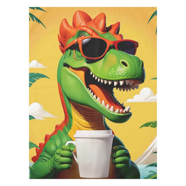 T-Rex Dinosaur Funny Tischdecke (Vorderseite)