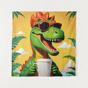 T-Rex Dinosaur Funny Wandteppich