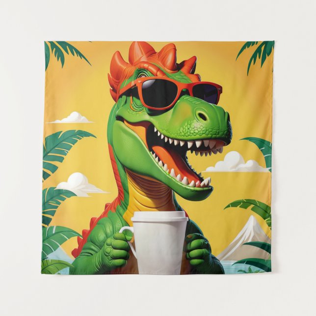 T-Rex Dinosaur Funny Wandteppich (Vorderseite)