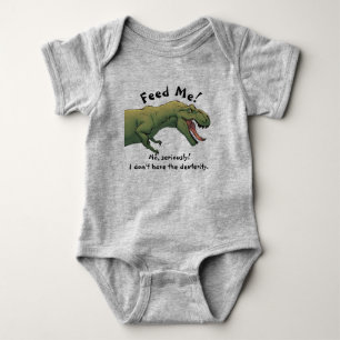 T-Rex Dinosaur Füttere Mich Baby Outfit Einteiler