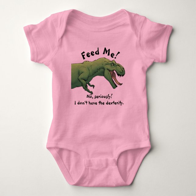 T-Rex Dinosaur Fütterte mir Baby Outfit 1 Stück Baby Strampler (Vorderseite)