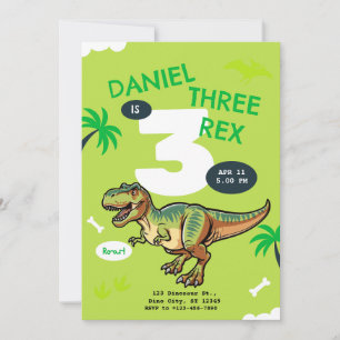 T-Rex-Dinosaur-Geburtstagsfeier Einladung