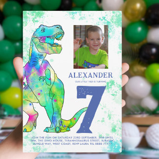 T-Rex Dinosaur Geburtstagsparty Einladung