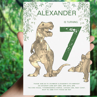 T-Rex Dinosaur Geburtstagsparty Einladung