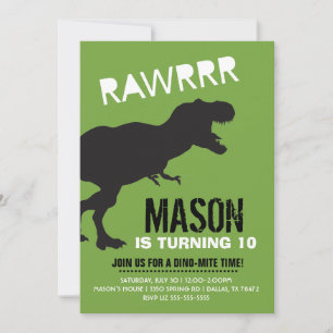T Rex Dinosaur Geburtstagsparty Einladungen
