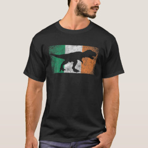 T Rex Dinosaur Gift St. Patrick's Day Irish Flag I T-Shirt